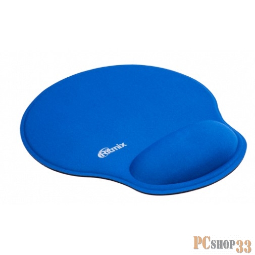 Коврики RITMIX MPD-045 Buble Blue {240*200*30mm, подставка под запястье с памятью, не скользит, ткань (хлопок), синтетический каучук, пенополиуретан}