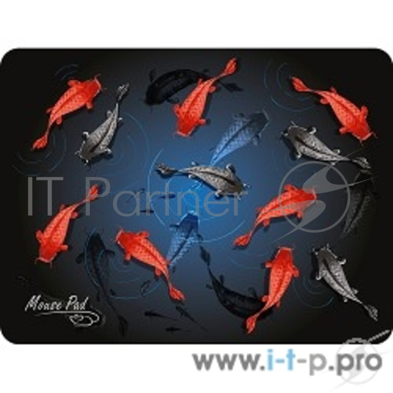 Коврики Dialog PM-H17 fish черный с цветными рыбками, Коврик для мыши - размер 285x215x3 мм