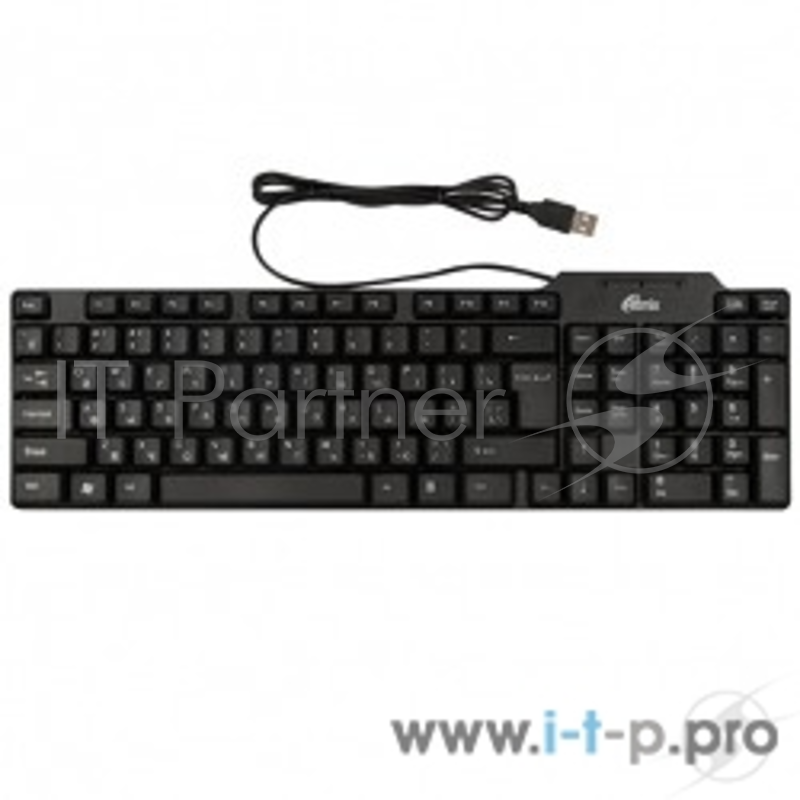 Клавиатуры RITMIX RKB-111 Black USB {Клавиатура проводная, кл:102, влагоустойчивая конструкция}