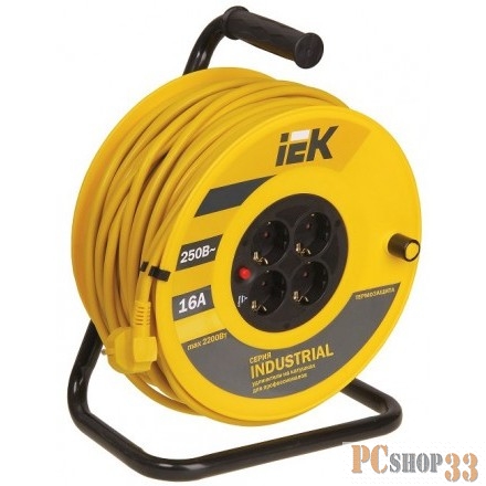 удлинители силовые Iek WKP15-16-04-30 Катушка УК30 с т/з 4 места 2 Р + P Е /30м 3х1,5 мм2