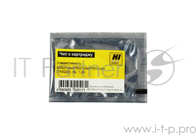 Чип Hi-Black к картриджу Kyocera ECOSYS M5521cdw/P5021cdw/P5021cdn (TK-5220), Bk, 1,2K