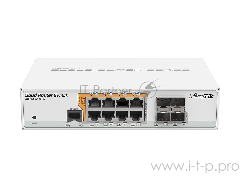 Сетевое оборудование MikroTik CRS112-8P-4S-IN маршрутизатор 8х10/100/1000 Ethernet, 4 x SFP ports