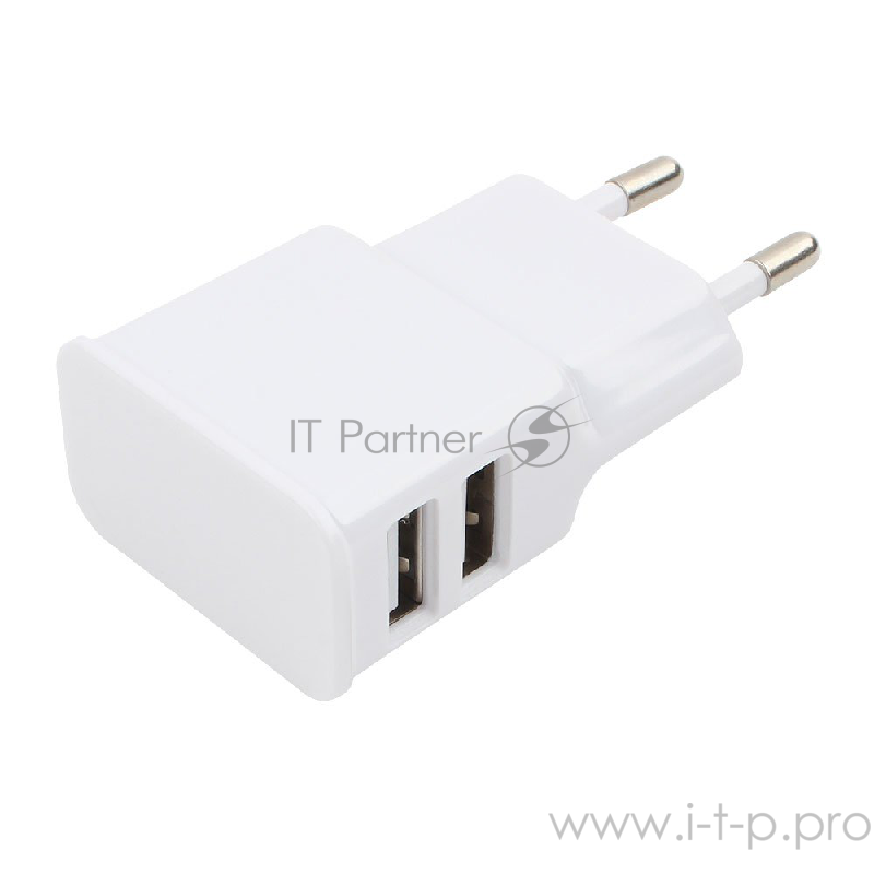 Аксессуар Cablexpert Адаптер питания 100/220V - 5V USB 2 порта, 2.1A, белый (MP3A-PC-11 )