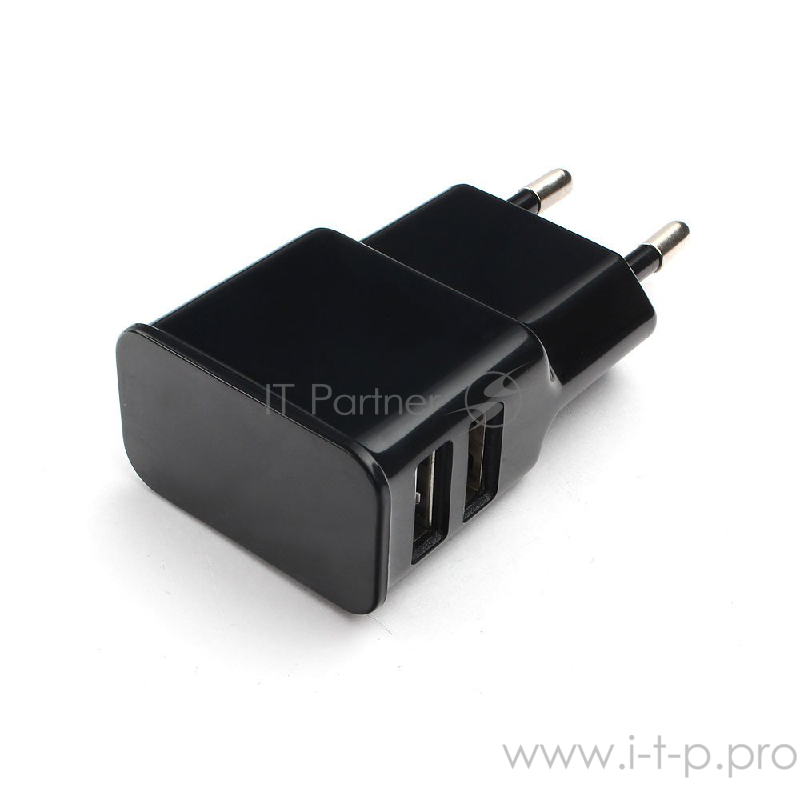 Аксессуар Cablexpert Адаптер питания 100/220V - 5V USB 2 порта, 2.1A, черный (MP3A-PC-12)