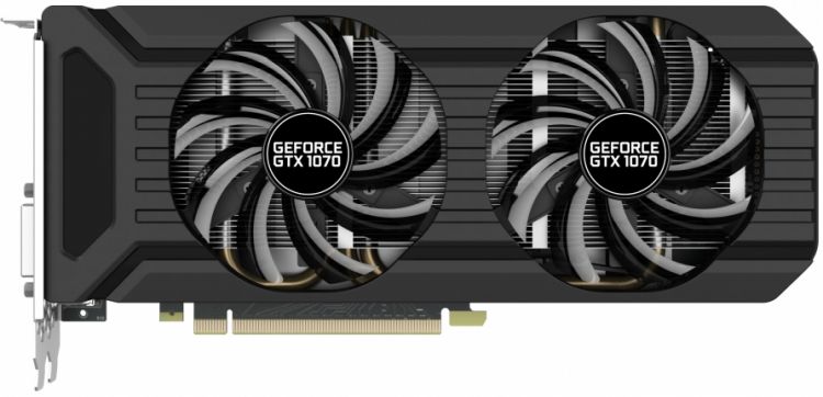 Видеокарта PALIT GeForce GTX1070 DUAL RTL 8GB GDDR5 256bit / DVI-D, HDMI, 3xDisplayPort / PA-GTX1070 Dual 8G NE51070015P2-1043D