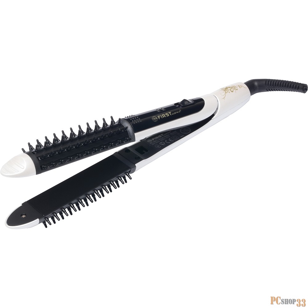 Фен Выпрямитель 2 в 1 FIRST FA-5671-3 Black/White, Special Edition, 45 Вт, турм.пласт. 25х95 мм, стайлинг-щетка 25 мм