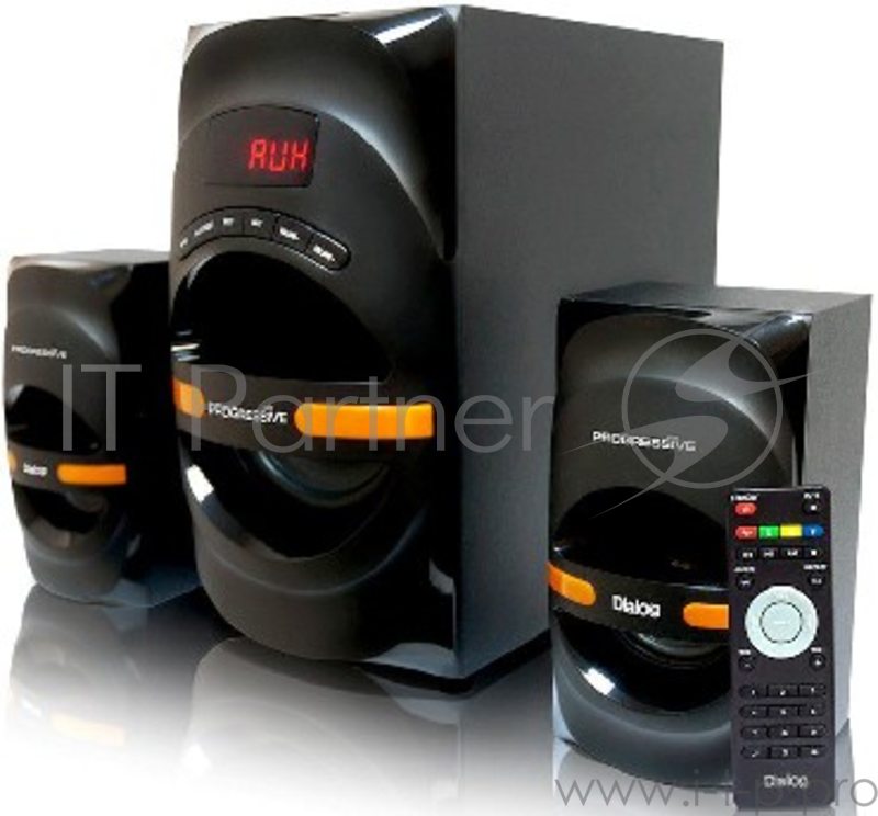 Колонки Dialog Progressive AP-210B BLACK {2.1, 30W+2*15W RMS, Bluetooth, USB+SD reader}