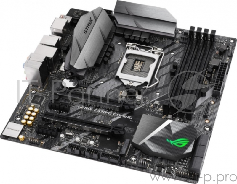 Мат. плата Socket1151 ASUS ROG STRIX Z370-G GAMING (iZ370, 4xDDR4, M.2, SATA III, RAID, 2xPCI-E, HDMI, DP, 1Гбит LAN, USB3.1, mATX)
