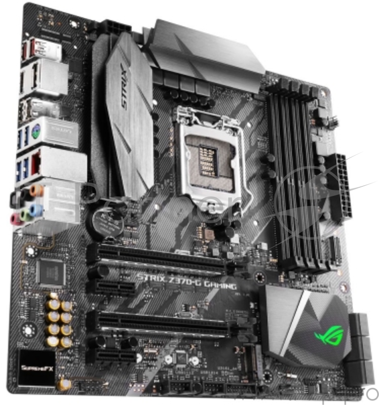 Мат. плата Socket1151 ASUS ROG STRIX Z370-G GAMING (iZ370, 4xDDR4, M.2, SATA III, RAID, 2xPCI-E, HDMI, DP, 1Гбит LAN, USB3.1, mATX)
