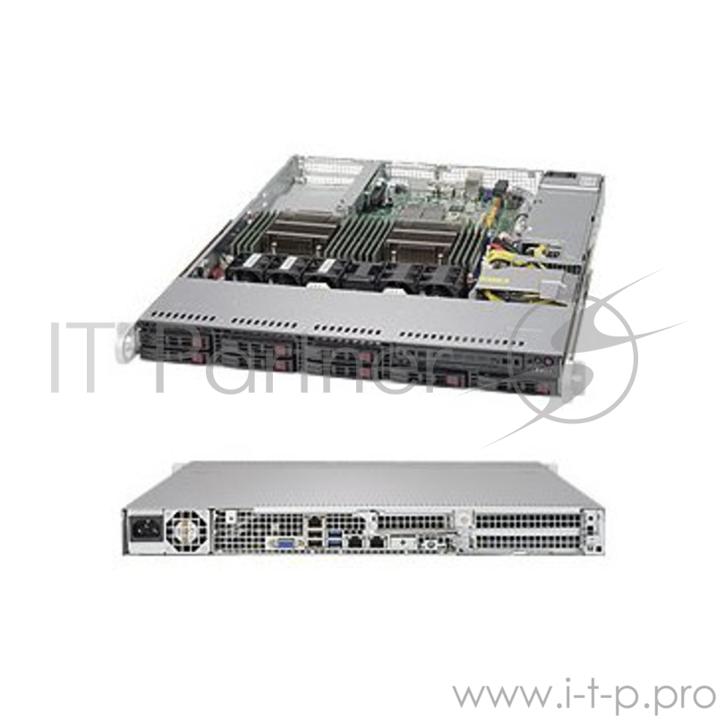 Корпус Supermicro 1U Rackmount chassis, support for motherboard size: 12 x 13 E-ATX and 13.68 x 13, 8 x 2.5 hot-swap SAS3/SATA3 (2 NVMe Ports) drive bay, 1U 600W platinum efficiency multiple output power supply w/pmbus