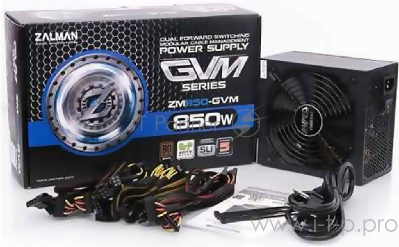 Блок питания Zalman GV ZM850-GVM 850W, ATX12V v2.3, APFC, 14cm Fan, 80+ Bronze, Ret
