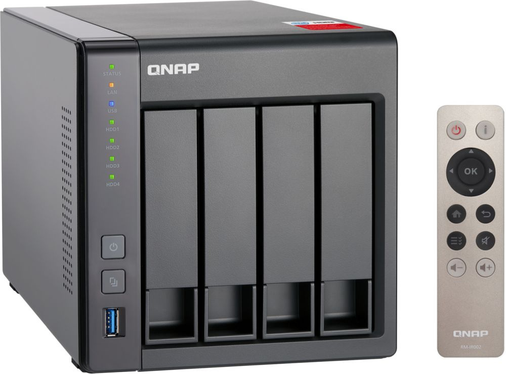 Сетевой накопитель QNAP TS-451+-8G 4 отсека для HDD, HDMI-порт. Intel Celeron J1900 2,0 ГГц, 8ГБ.