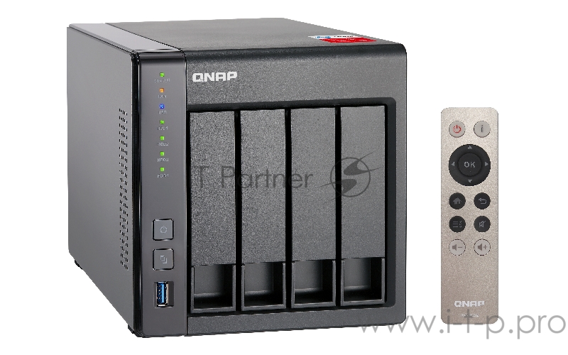 Сетевой накопитель QNAP TS-451+-8G 4 отсека для HDD, HDMI-порт. Intel Celeron J1900 2,0 ГГц, 8ГБ.