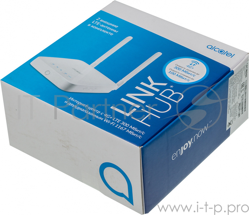 Интернет-центр Alcatel Link HUB HH70 (HH70VH-2BALRU1-1) AC1200 10/100BASE-TX/4G(3G) белый (упак.:1шт)
