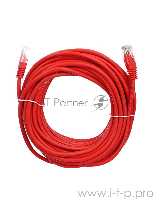 Патчкорд литой Aopen/Qust UTP кат.5е 10м красный
