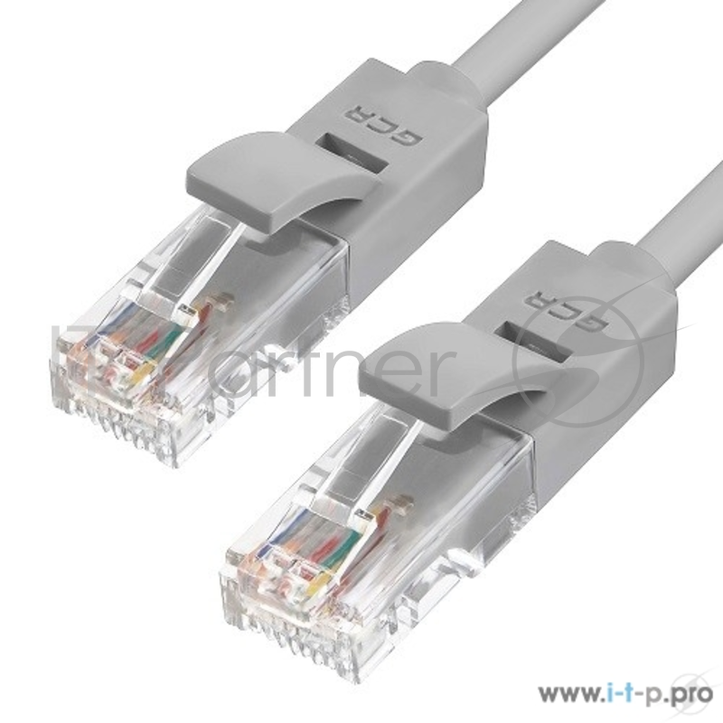 Патч-корд прямой Greenconnect , малодымный LSZH 0.5m UTP кат.5e, серый, 24 AWG, литой, ethernet high speed 1 Гбит/с, RJ45, T568B, GCR-50684(GCR-50684)