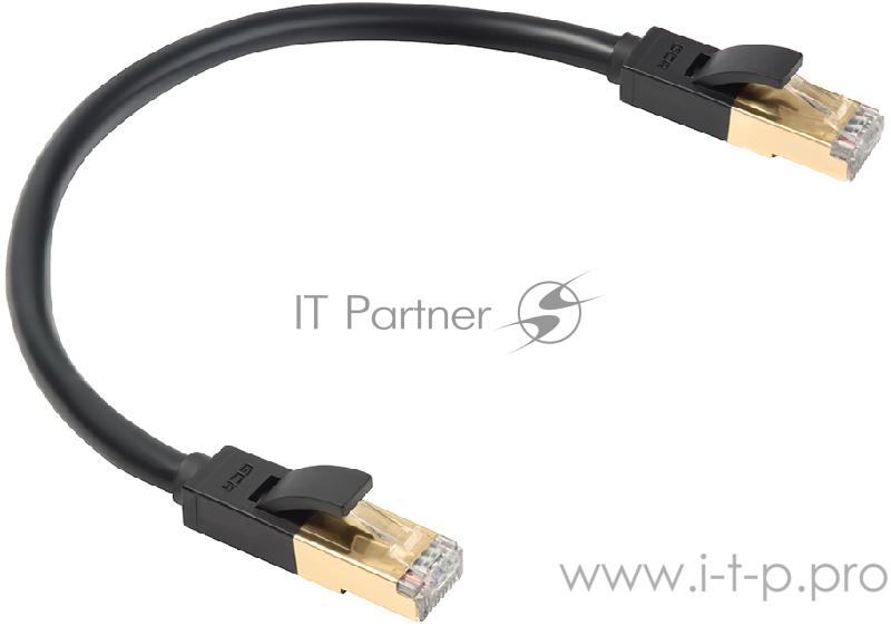 Greenconnect Патч-корд PROF категории 7 ethernet 0.2m F/FTP, RJ45, CU, 28 AWG, литой, прямой , черный, экранированные коннекторы, GCR-LNC701-0.2m Greenconnect Патч-корд PROF категории 7 ethernet 0.2m F/FTP, RJ45, CU, 28 AWG, литой, прямой , черны