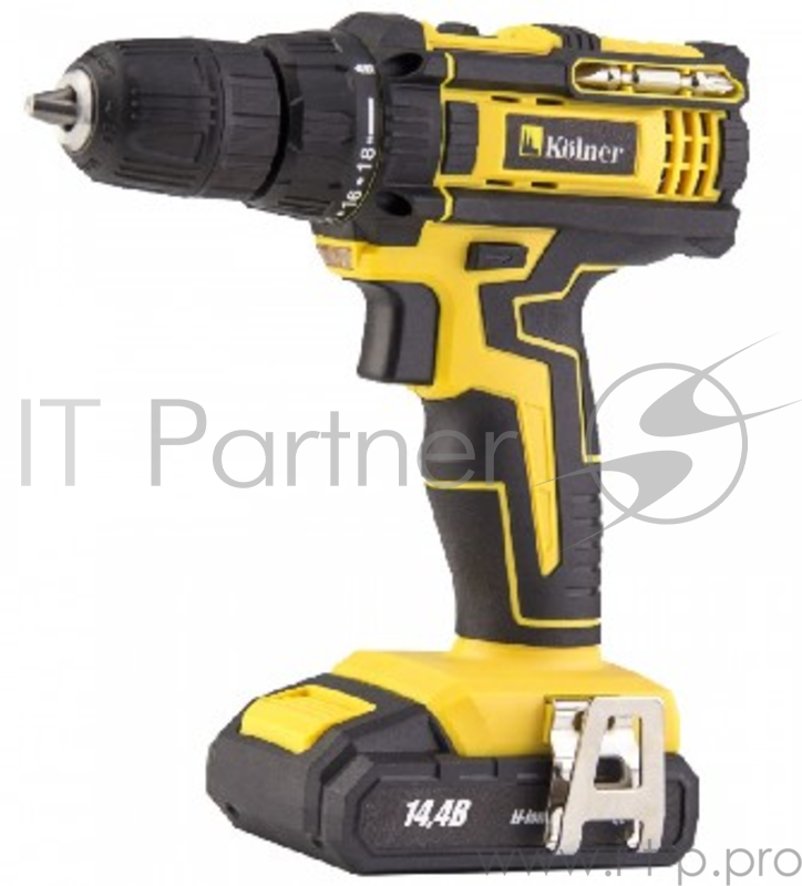Дрель-шуруповерт аккумуляторная KOLNER KCD 14,4/2-2L Kolner KCD 14,4/2-2L (5шт) 14,4 Вольт, 2 скорости 0-400/ 0-1450об/мин, 1,5 Ач(Li-Ion), время зарядки 2ч., максимальный крутящий момент 27 Нм, патрон двухмуфтовый быстрозажимной, диаметр 0,8-10мм, ч