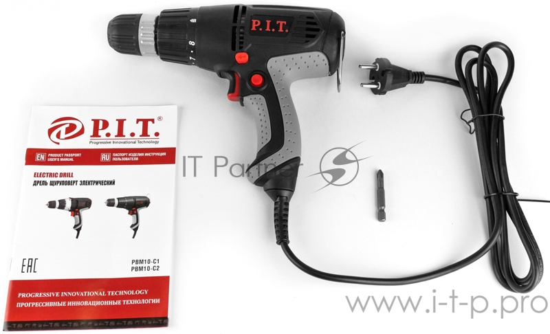 Дрель шуруповерт сетев PBM10-C1 МАСТЕР (400Вт,0-800об/мин.) P.I.T. P.I.T., шт