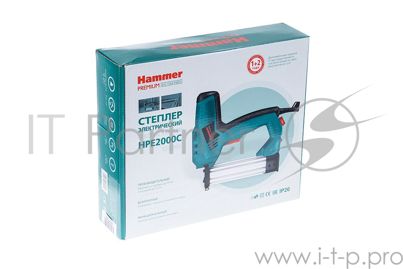 Степлер электрический Hammer HPE2000C PREMIUM 30уд/мин П 15-25мм T 15-32мм