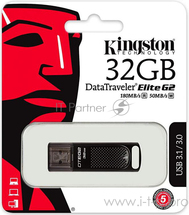Носитель информации Kingston USB Drive 32Gb DTEG2/32GB {USB3.1}