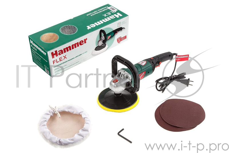 Машина шлифовальная угловая Hammer Flex USM1200P 1200Вт 600-3500об/мин тарелка 180мм, полировальная