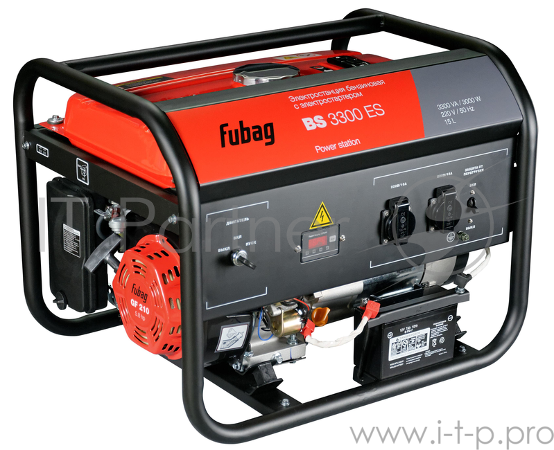 Генератор FUBAG BS 3300 ES { 3,3/3,0 кВА, 13,0 А, 15 Объем бака, л, 220 В, 50 Вес, кг }