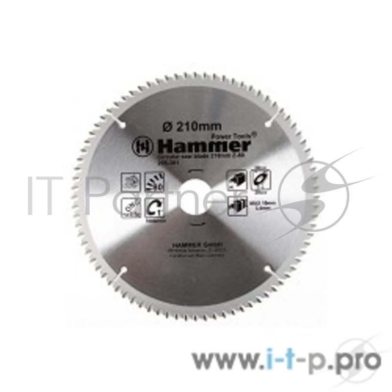 Диски отрезные,пильные,шлифовальные Диск пильный Hammer Flex 205-301 CSB AL 210мм*80*30/20мм по алюминию 30681