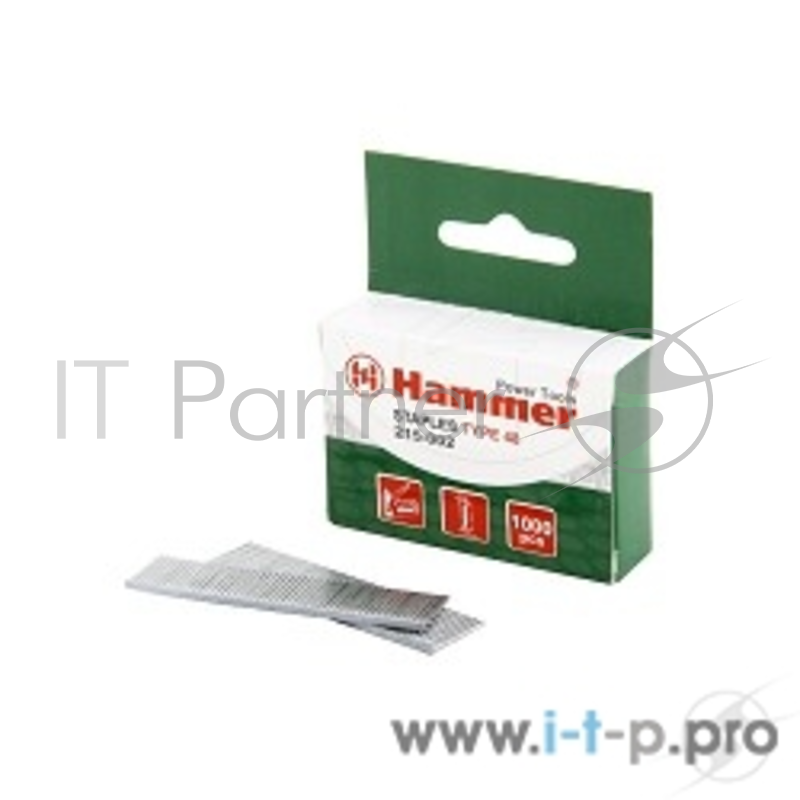 Ножи для рубанков Гвозди для степлера Hammer Flex 215-002 16мм, сечение 1.25мм, T-образные (тип 48), 1000шт 34944