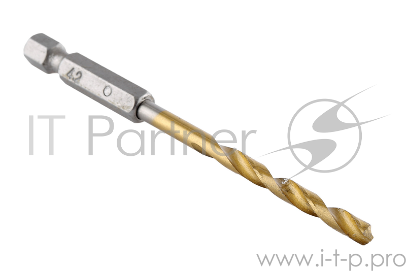 Сверло Hammerflex 202-807 DR MT 4,2мм*100 тип хвостовика - HEX, металл, HSS-4241, TIN