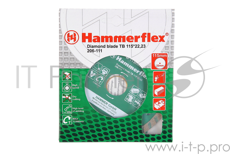 Диск алмазный Hammerflex 206-111 DB TB 115*22мм турбо