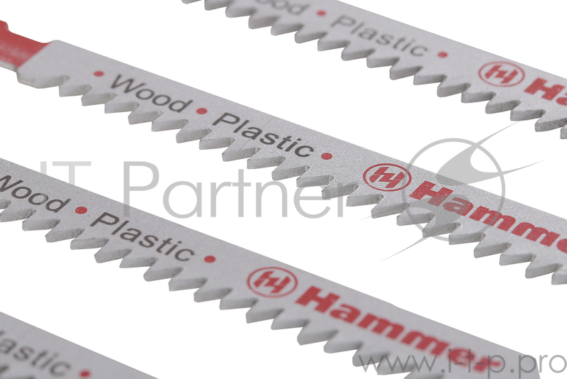 Пилка для лобзика Hammerflex 204-116 JG WD-PL T111C (5pcs) мягк.дрпл, быстро, 74мм, шаг 3.0, HCS