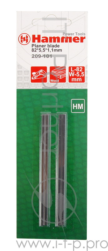 Ножи для рубанка HAMMER 209-101 РВ 82*5,5*1,1 82мм, 2шт., НМ