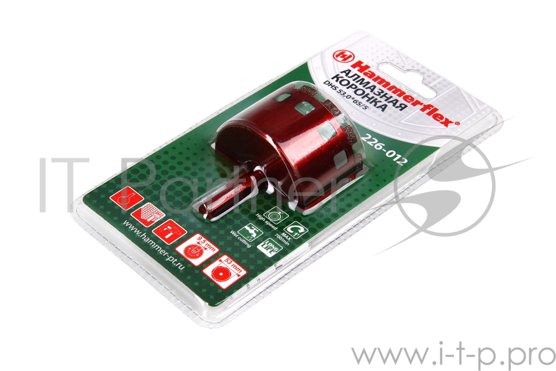 Алм. трубчатая коронка Hammer Flex 226-012 DHS 53,0*65/5 A3, алмаз 60Р, керамогранит