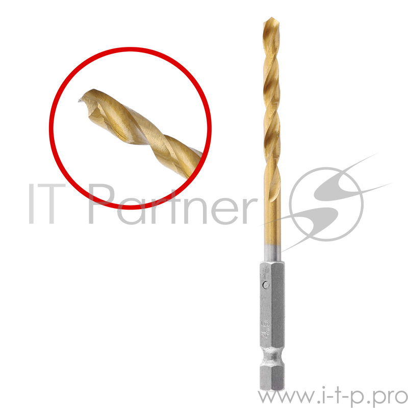 Сверло HAMMER Flex 202-808 DR MT 4,5мм*100 тип хвостовика - HEX, металл, HSS-4241, TIN