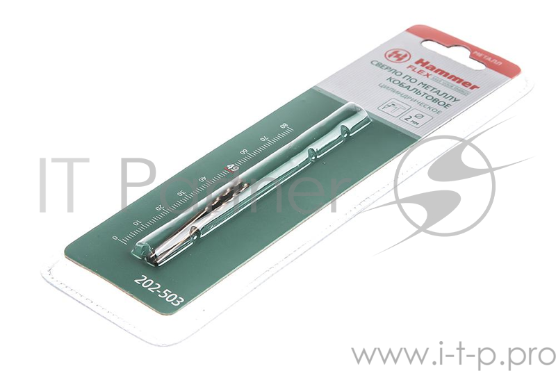 Сверло HAMMER Flex 202-503 DR CO 2,00мм*49мм кобальт M35, DIN338, HRC65-70 2шт