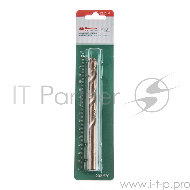 Сверло HAMMER Flex 202-520 DR CO 11,00мм*142мм кобальт M35, DIN338, HRC65-70