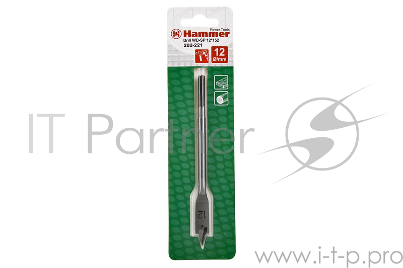 Сверло HAMMER Flex 202-221 DR WD SP 12мм*152мм дерево, перовое