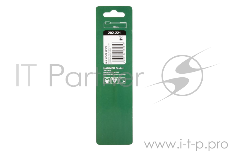 Сверло HAMMER Flex 202-221 DR WD SP 12мм*152мм дерево, перовое