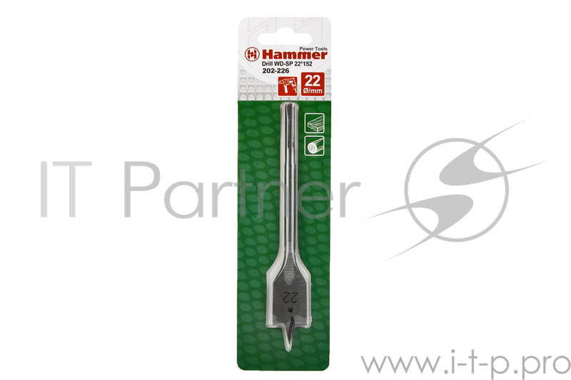 Сверло HAMMER Flex 202-226 DR WD SP 22мм*152мм дерево, перовое