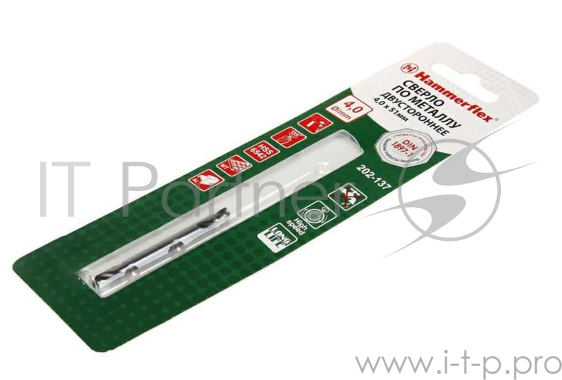 Сверло HAMMER Flex 202-137 DR MT 4,0мм*51 двухстороннее, металл, HSS-6542