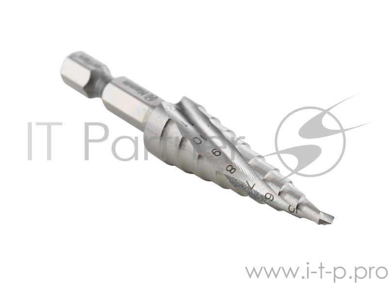 Сверло HAMMER Flex 202-126 DR MT ST 4,0-12,0 мм*65/6мм металл, СТУПЕНЧАТОЕ, DIN338, HSS 4241