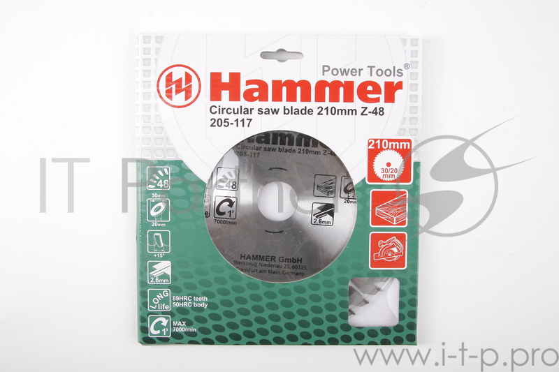 Диск пильный Hammer Flex 205-117 CSB WD 210мм*48*30/20мм по дереву