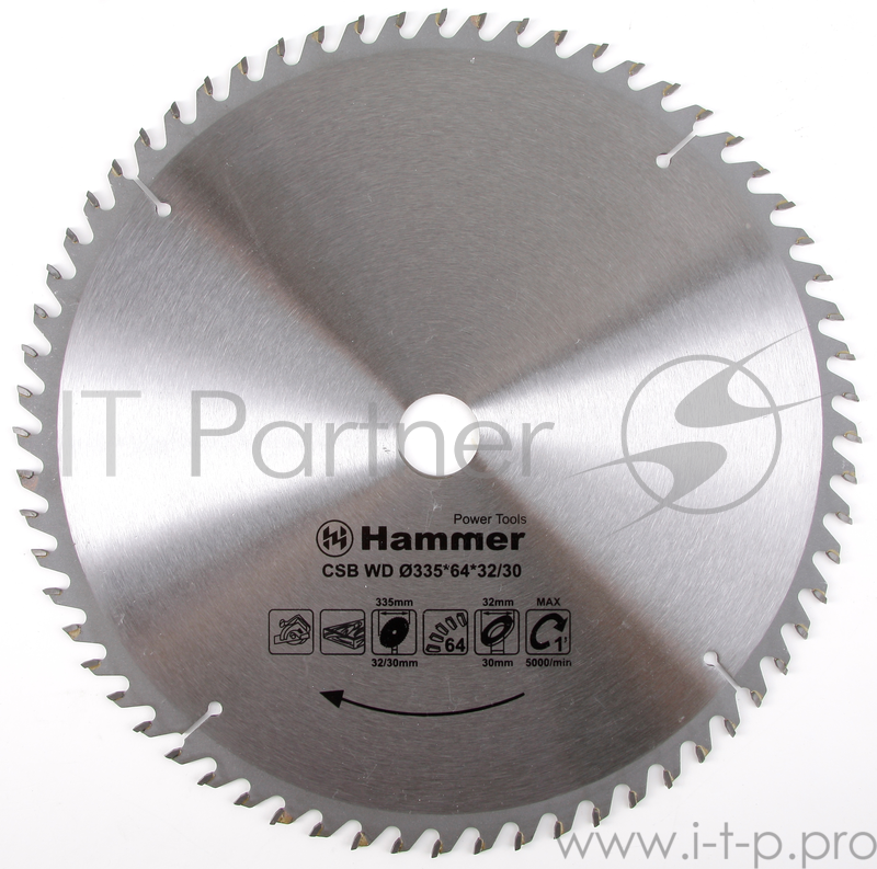 Диск пильный Hammer Flex 205-121 CSB WD 335мм*64*32/30мм по дереву