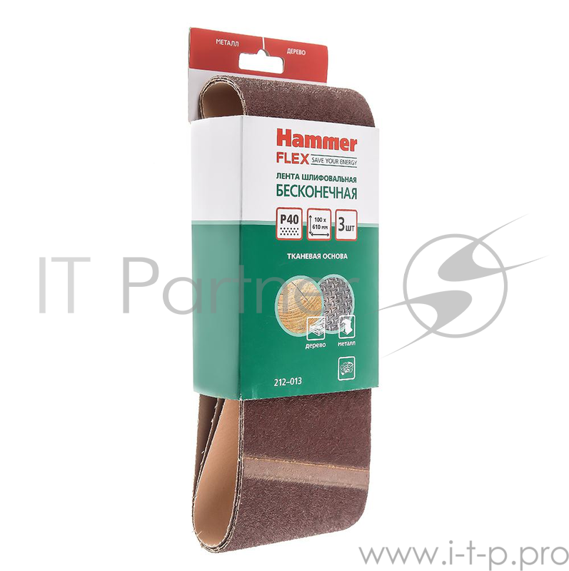 Лента шлиф. Hammer Flex 212-013 100 Х 610 Р 40 по 3 шт.