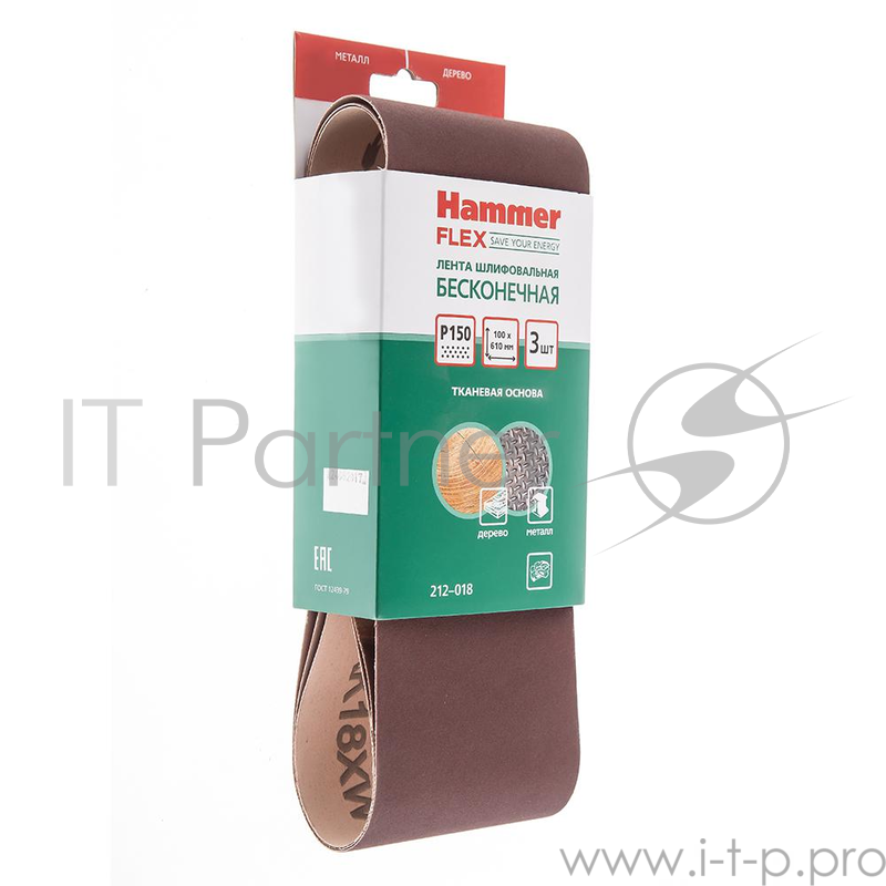 Лента шлиф. Hammer Flex 212-018 100 Х 610 Р 150 по 3 шт.