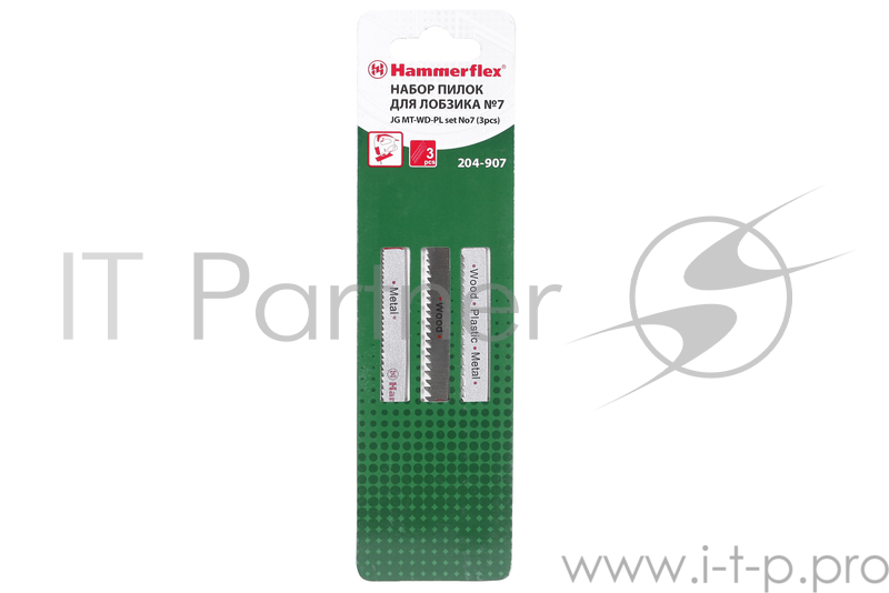 Пилка для лобзика (набор) Hammer Flex 204-907 JG MT-WD-PL набор No7 3 вида, 3шт.