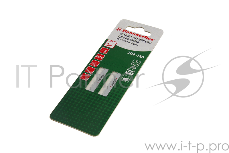 Пилка для лобзика Hammer Flex 204-120 JG WD T244D мягкое дерево, 75мм , шаг 4.0, HCS, 2шт.