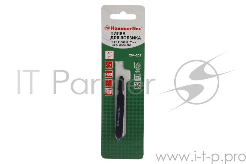 Пилка для лобзика Hammer Flex 204-202 JG CB T150Riff твердые материалы, 75мм, Тип А, 50CS+YG8