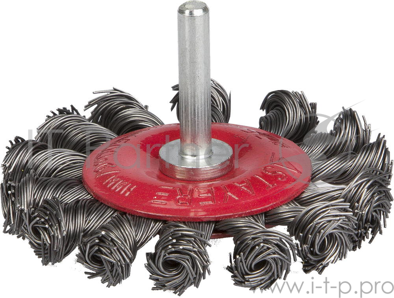 Кордщетка STAYER 35115-075_z01 дисковая для дрели плетёные пучки проволоки 0.5мм 75мм